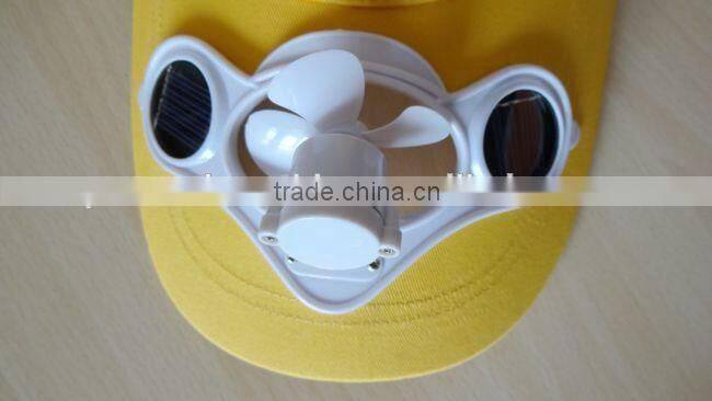 Solar cap with fan