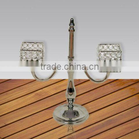 3 lights Aluminum Candle Stand with crystal for Home Decor & Wedding Decor/ Candelabra