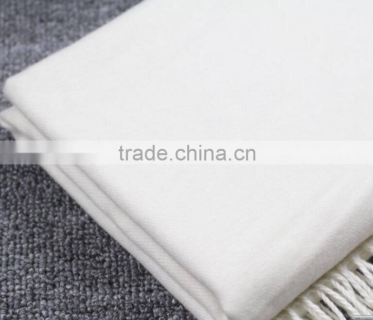 Best Selling Winer Warm Woman Fashion Tassel Plush Plain Cashmere Pashmina