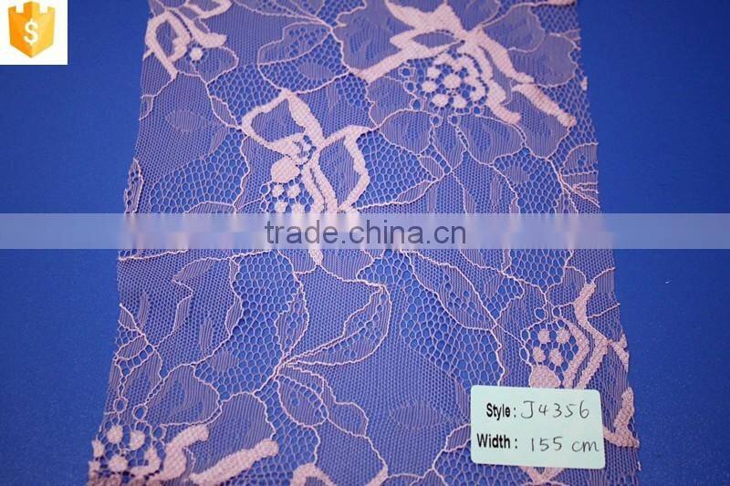 colourful bridal lace fabric with flower for european market