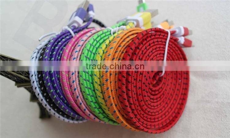 Nylon Flat Noodle Micro USB to Displayport Connector Cable