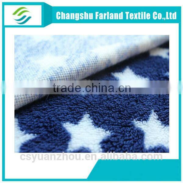 star printing fleece fabric for shoes