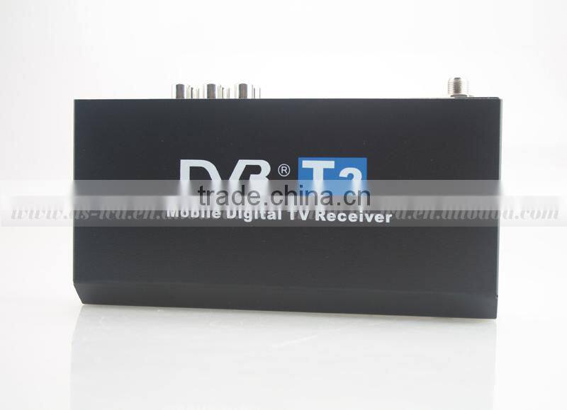 Tope rate DVB-T T2 digital car tv tuner with AV output