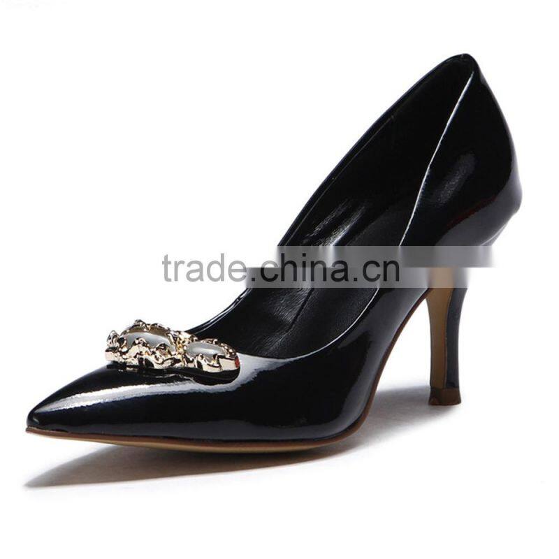 Women High Heel Shoes! Pointed Toe Leather Shoes! Plus Size Woman Shoes! Hot Sale lady Heels Shoes