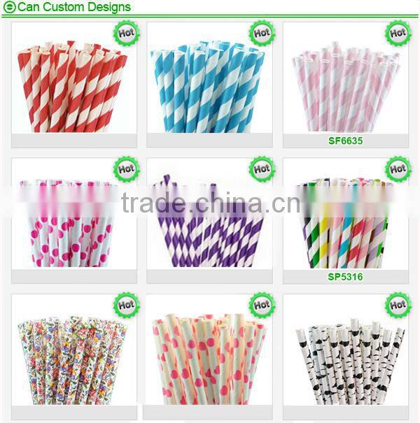2015 strip china biodegradable drinking wholesale paper straws