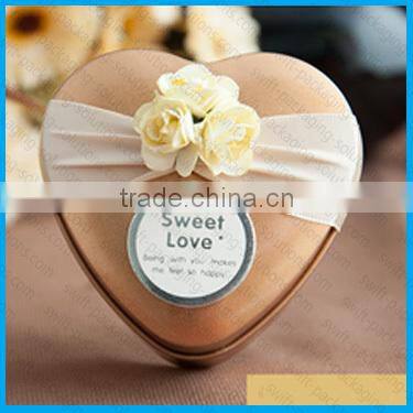 Red Heart Shaped Gift Tin Box For Wedding
