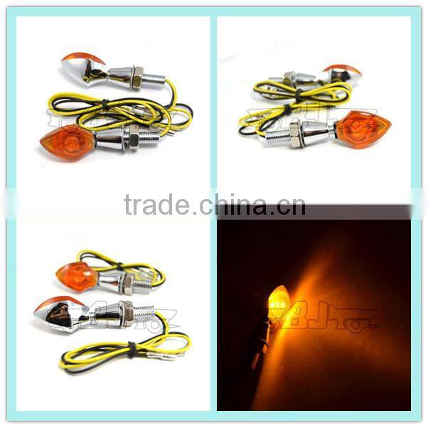 BJ-SL-042 Wholesale E-marked mini metal material amber LED indicators bulbs motorcycle turn signal lights