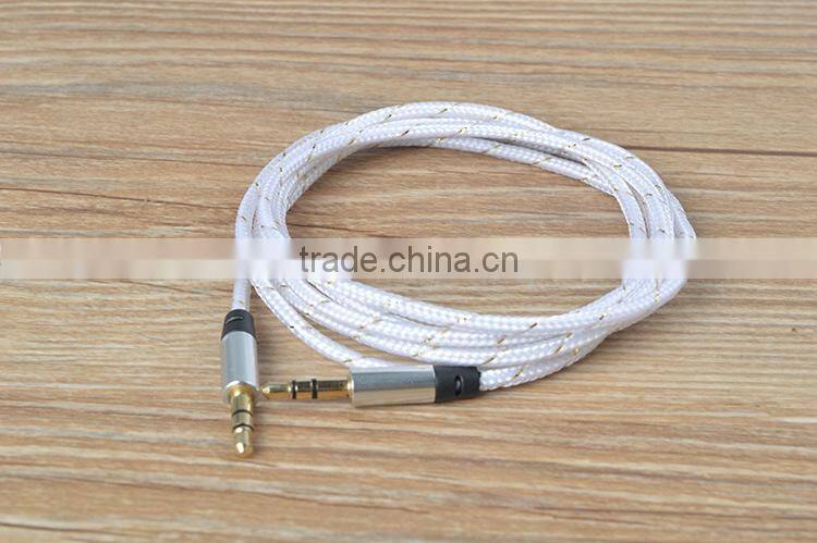 High end gold plated aux cable 3.5mm male to male audio cable extension cable