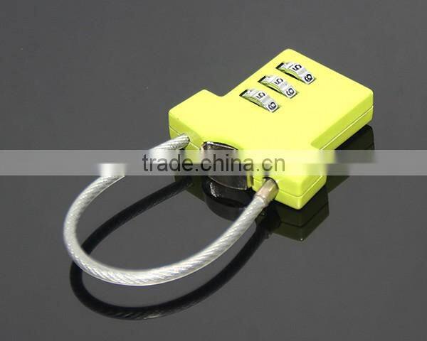 RANDOM Mix Colors Green T-shirt Shaped Three Coded Lock Blank Metal Zinc Alloy Steel Wire Combination 3 Digitals Padlock