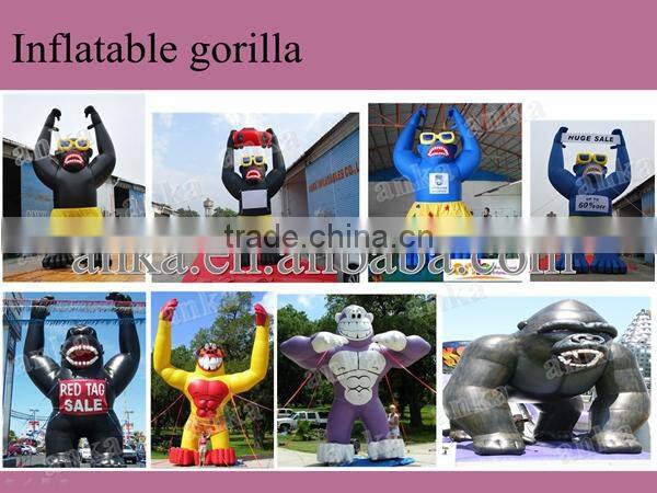 Promotional model cartoon figure type giant inflatable gorilla