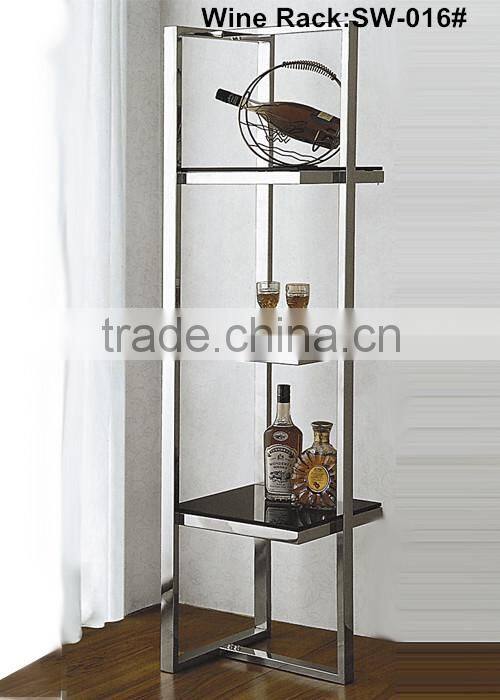 Multifunctional 4 layer stainless steel glass top display storage shelf (SW-018#)