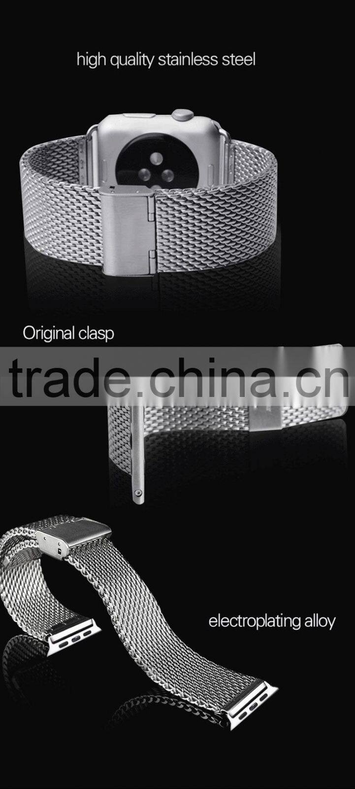 Shengo High Quality Genuine Stainless Steel Watch Strap For Apple Watch With Band Adapter 38mm 42mm