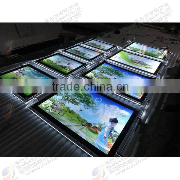 custom acrylic led edge lit sign photo picture frame