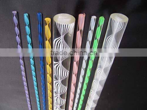led lighting colorful swirl cast acrylic rods