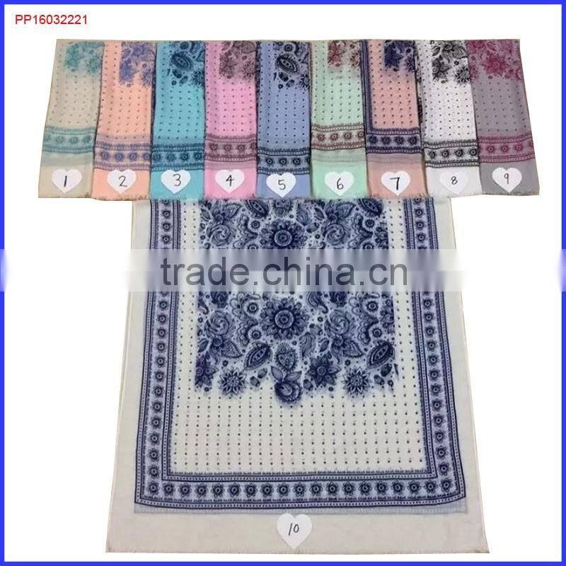 2016 cashew flower printed lady scarf