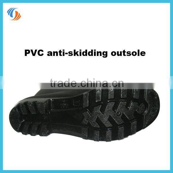 Fashion Black Buckle Strap PVC Rain Boots