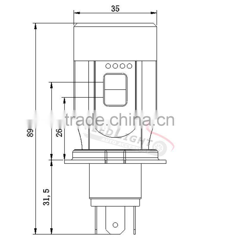 Upgrade 12V 20W 2000LM LED Motorcycle H4 2016 Hi Low Beam with Cooling fan