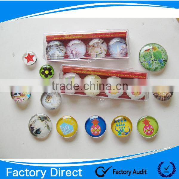 Hot Sale Customized Tourist Souvenir Dome Crystal Glass Magnet/Button Glass Fridge Magnets