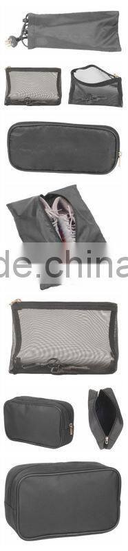 Black unisex nylon packing cubes for travel