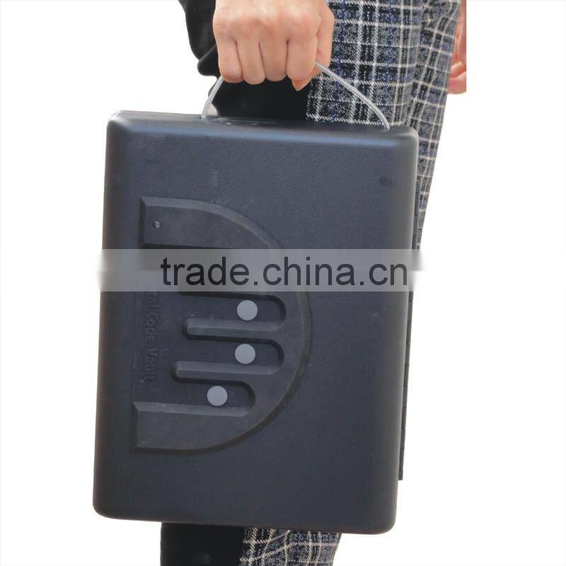 Wholesale- MD500 Micro Vault 4 - Digital Code Car Gun portable security storage steel Safe Box Mini Ipad safe with key / vault