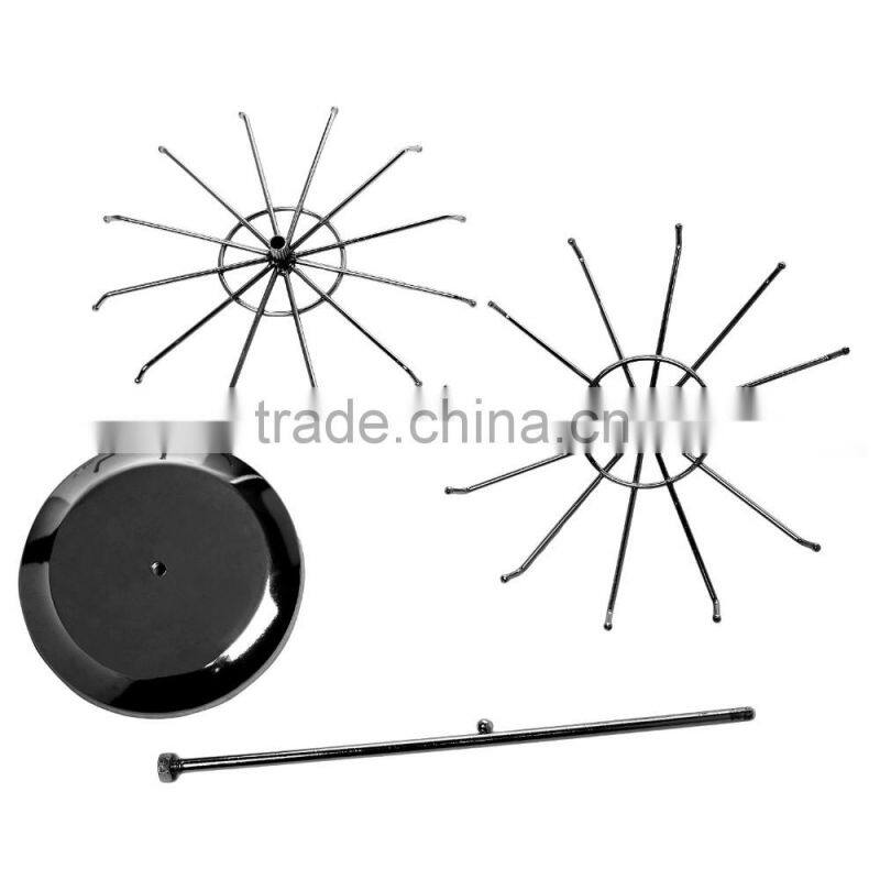 Black Metal Rotating Jewelry Display Stand 2 Tier Necklace Display Stand