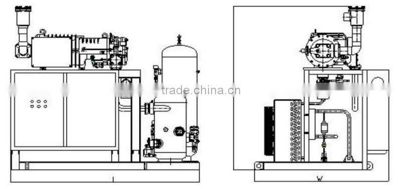 Low Temperature Semi-hermetic Screw Compressor Racks Condensing Unit for Fresh Fruit,Food,Meat in Cold Room etc
