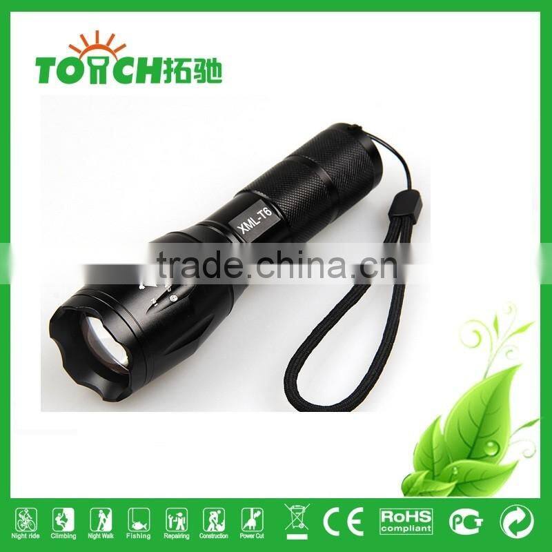 classic lights led E17 Zoomable LED Torch light XM-L T6 waterproof 5 modes long-range led Flashlight