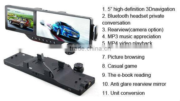 AC FM transmitter 7 infrared night vision lamp car rearview mirror camera dvr