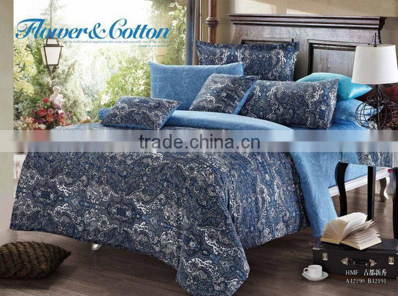 2014 Chinese bright cotton zebra printed home bedding set