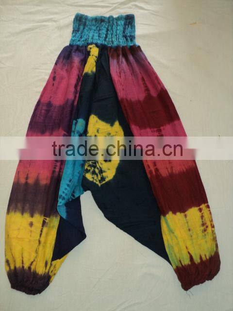 round tie dye harem pants