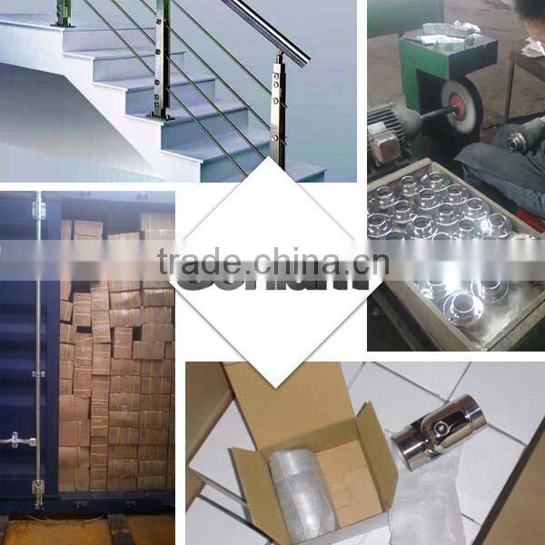304 stainless steel square slotted tube for glass