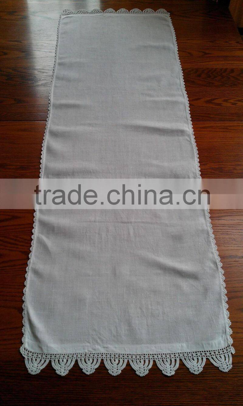 Crochet lace cotton table runner