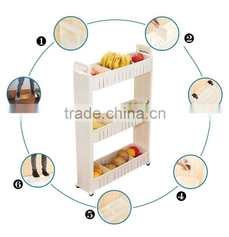 Homeware 4 Layers folding bath kitchen laundry room storage organizer removable plastic shelf with Handel