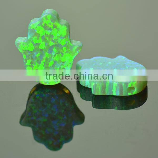 wholesale turkish 55 colors 11x13mm lab created jewelry opal hamsa with drilled hole