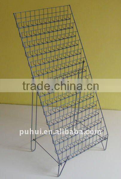 12 tier floor metal wire card display shelf with SGS certificate