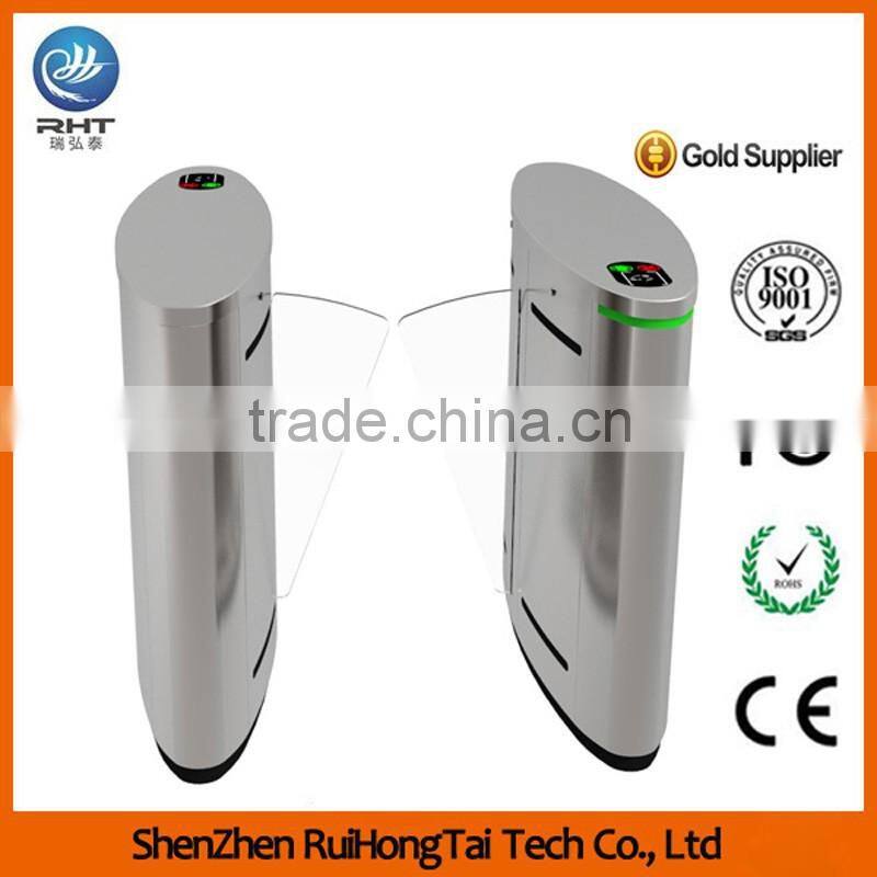 Security 304 stainless steel Retractable fingerprint flap turnstile gate