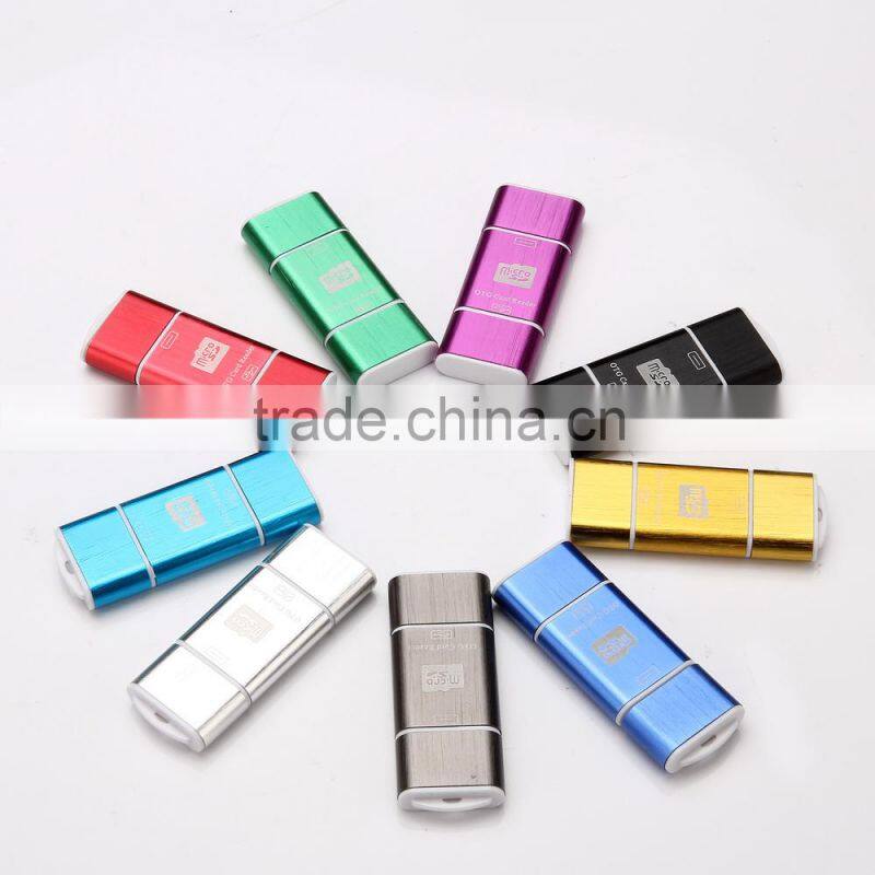 Aluminium Alloy Micro SD/TF Micro USB OTG Smart Card Reader