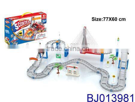 Hot new high speed electric plastic rail car toy slot car set toy