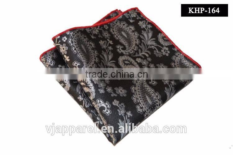 wholesale high quality men Silk Printing pocket square , polyester printing pocket square