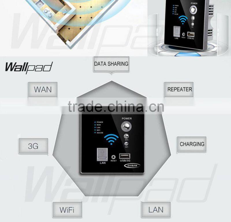 Factory Wallpad Gold Wall Embedded USB 3G WiFi Smart Socket AP Router Repeater Phone WPS USB Wireless Wall Charger Socket