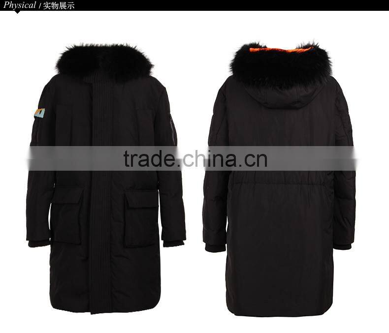 wholesale mens black yellow winter goose down jacket