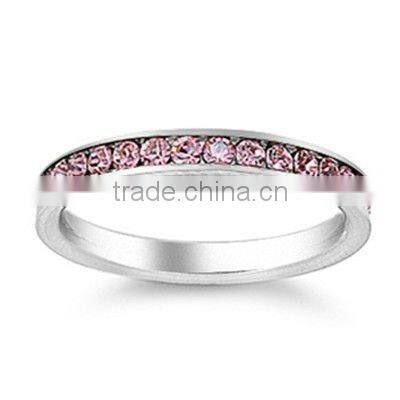 factory direct supply girl's Stainless steel crystal ring