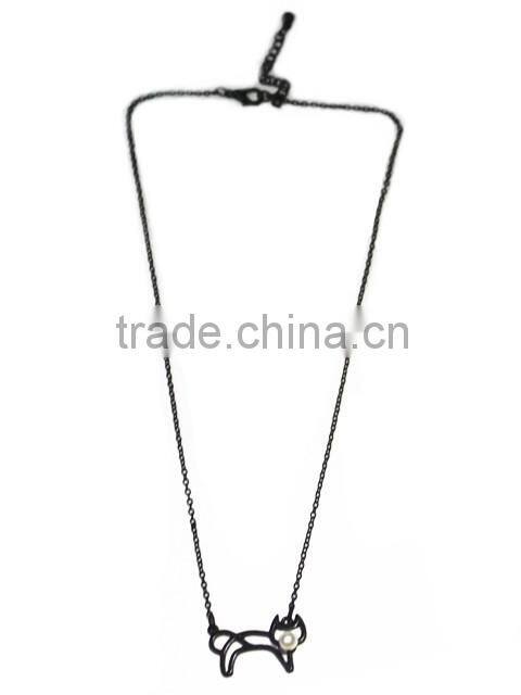 Lovely metal cat shapes pendant chain necklace