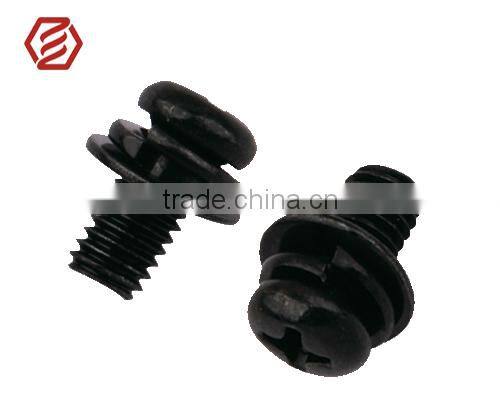 Cross recessed small pan head screw , single coil spring lock washer and plain washer GB/T9074