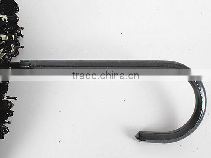 lady umbrella different color Long handle serging pagoda umbrella pagoda parasol with lace edge