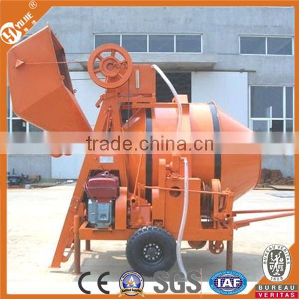 concrete diesel mixer with hopper and lift,Popular diesel self loading concrete mixer for sale