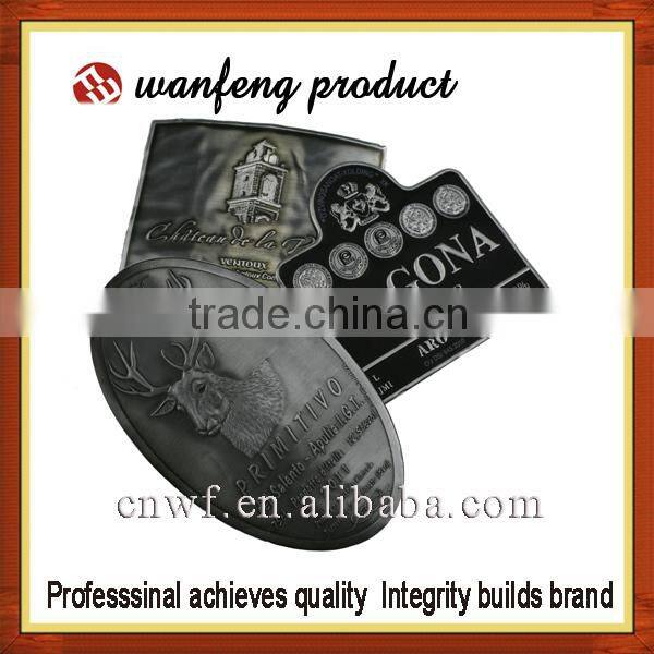 high quality metal wine & beer sticker label