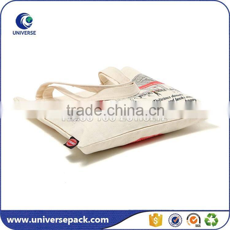 custom reusable cotton shopping bag with screen printing