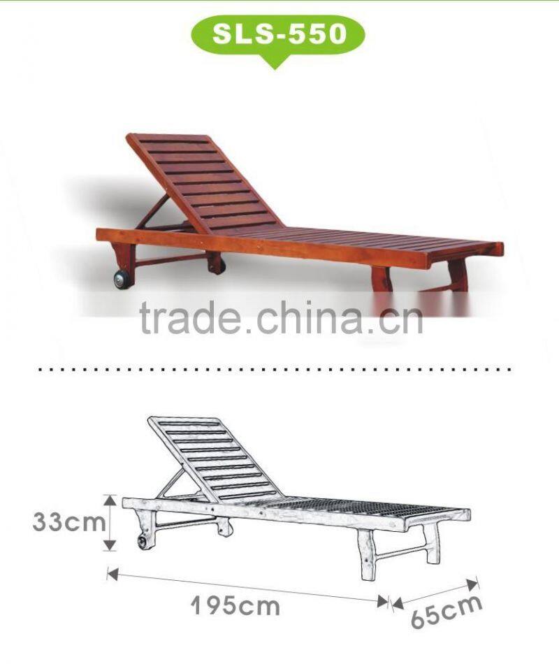 2016 hot sale outdoor furniture hotel aluminum rattan beach lounge chair sls-005