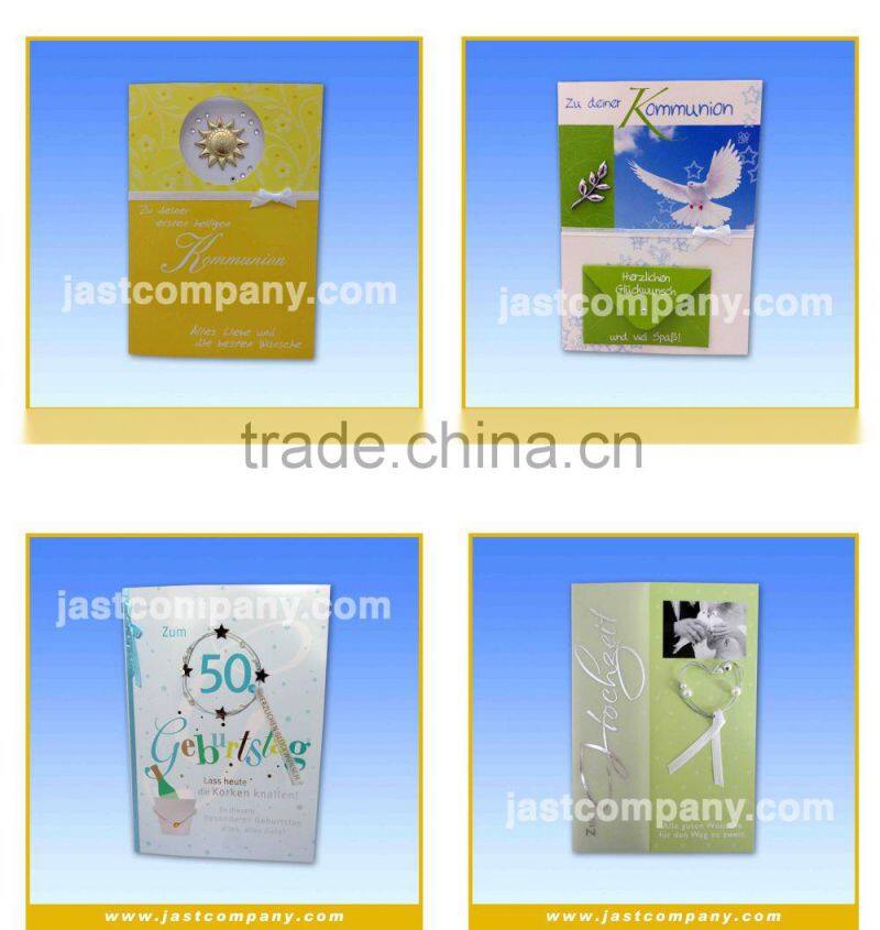 2015 Custom Handmade Wedding Card, Fancy Invitation Wedding Card Design